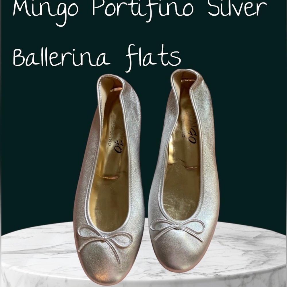 Mingo Portifino Silver Metallic Ballerina flats